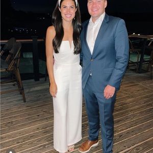 Dessy Collection White Strapless Jumpsuit